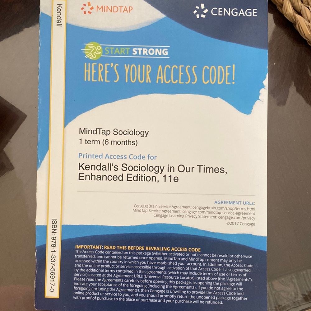 Brand new access code Kendall Sociology in our times enhanced edition 11e